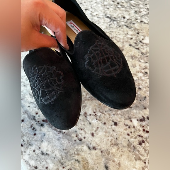 Talbots Women’s Black Suede Embroidered Loafers Size 7.5 - Picture 6 of 7